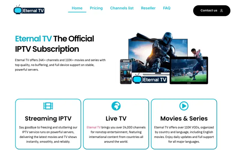 Homepage of Eternal TV at eternaltv.org