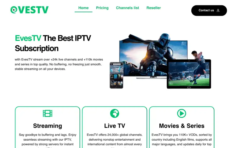 Homepage of Eves TV at eves-tv.org