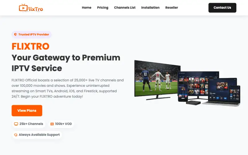 Homepage of Flixtro Store at www.flixtrostore.com