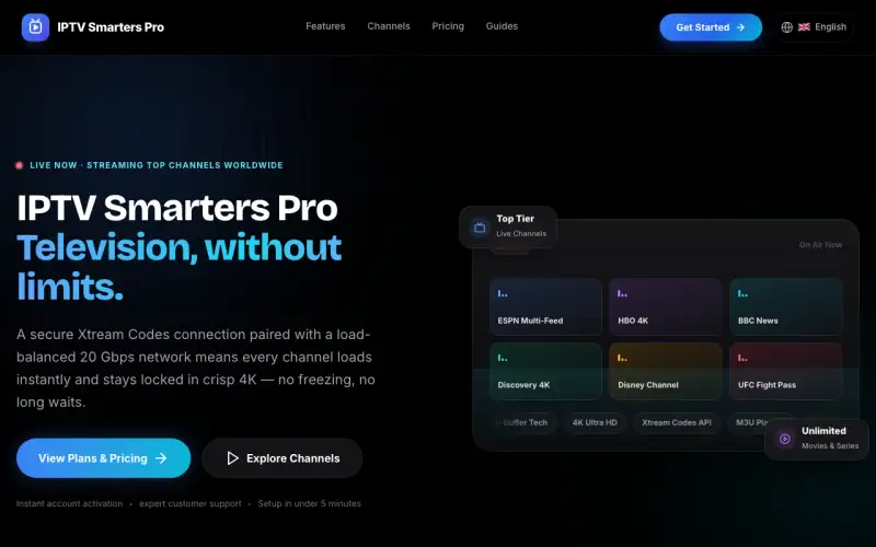 Homepage of IPTV Smarters Pro at iptv-smarters-pro.ai.studio