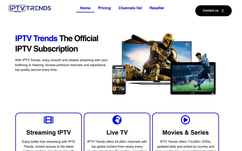 Homepage of IPTV Trends Official at iptvtrendsofficial.com