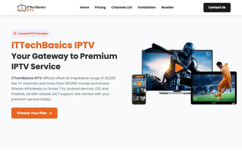 Homepage of IT Tech Basics IPTV at www.ittechbasicsiptvi.com