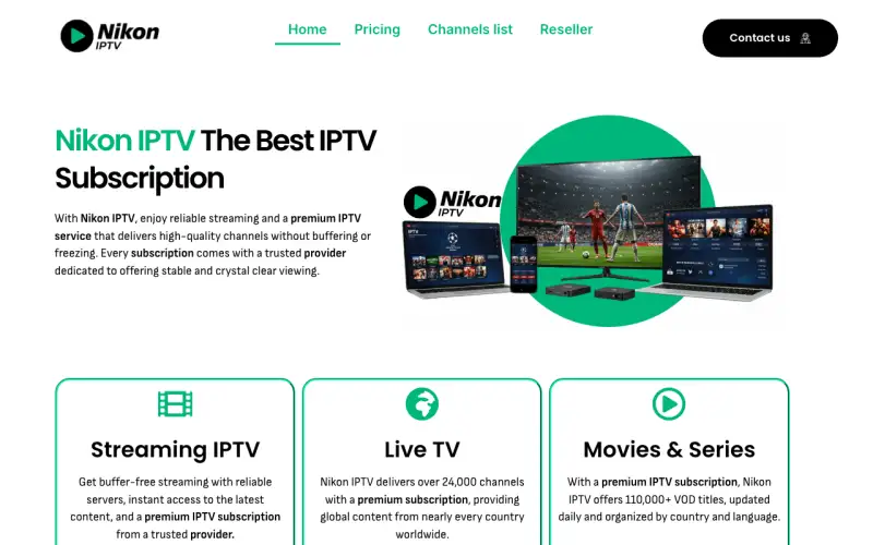 Homepage of Nikon IPTV at www.nikoniptvi.com