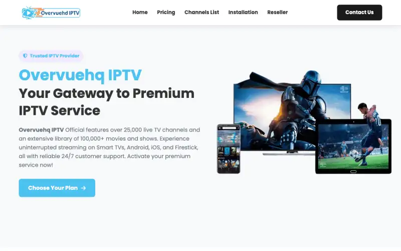 Homepage of OverVue HD at www.overvuehd.com