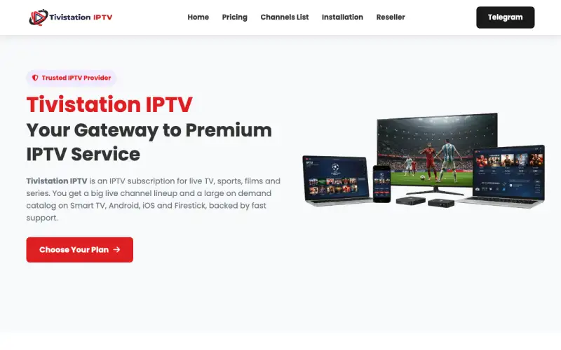 Homepage of Tivistation 4K at tv.tivistation4k.com