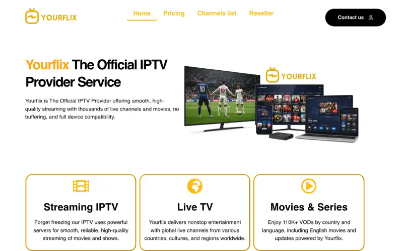 Homepage of YourFlix at www.yourflix.org